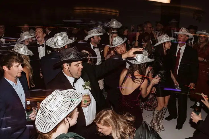 LED Light-Up Cowboy Hats – Glitter Party Pack