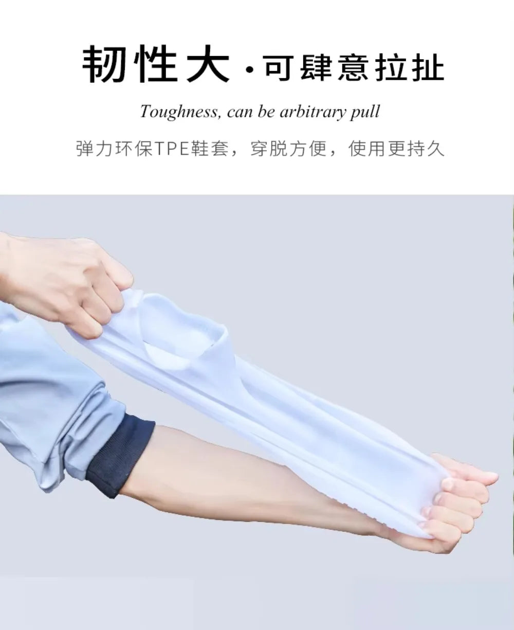 Waterproof Silicone Shoe Cover High Top Rain Boots Cover Non Slip Overshoes Unisex Rubber Water Resistant Footwear Rainy Day