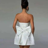 Townlike Women's Elegant Jacquard Backless Mini Dress - USA Made Chic