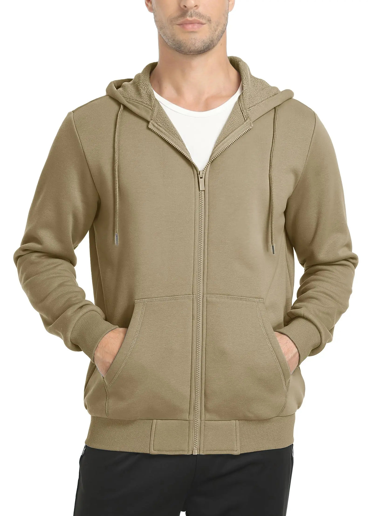 TACVASEN Men's Fleece-Lined Zip-Up Hoodie