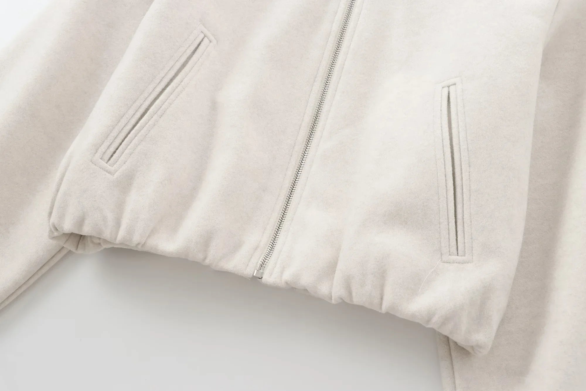 HXAO Cropped Bomber Jacket – Women's Soft Zip-Up Coat