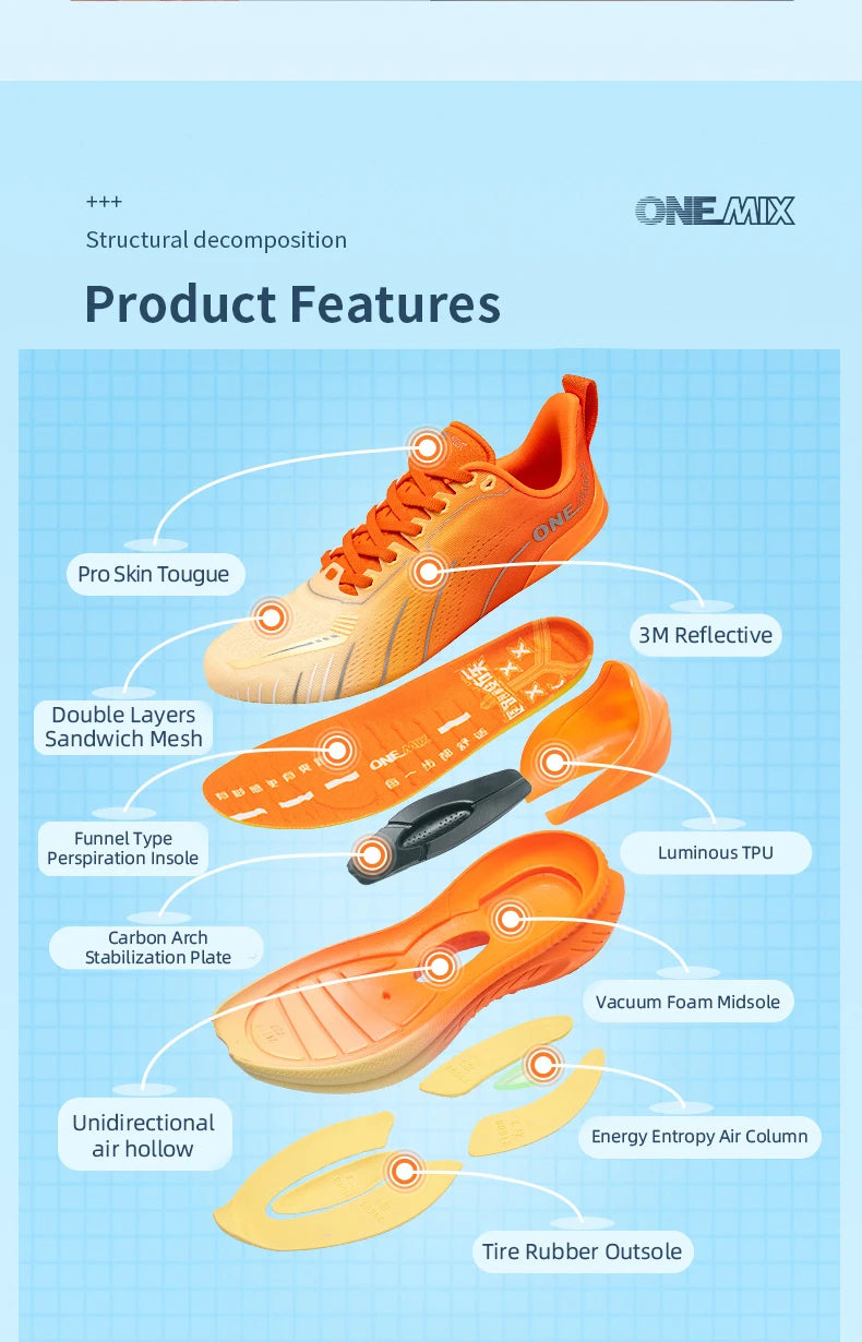 ONEMIX Motion Road Running Shoes for Men Air Cushion Outdoor Sport Trail Shoes Male Trainers Summer Jogging Shoes Women Sneakers