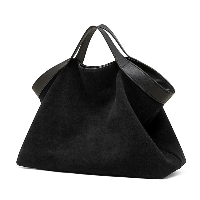 Women's Large Capacity Tote Bag 2025 New Vintage Suede Leather Spacious Crossbody Bag Commuting Versatile Trendy Premium Handbag