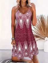 Women's V-Neck Spaghetti Strap Summer Dress