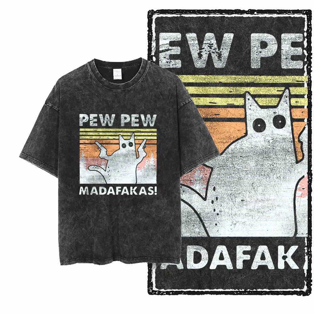 DB Cat Acid-Washed Graphic Tee