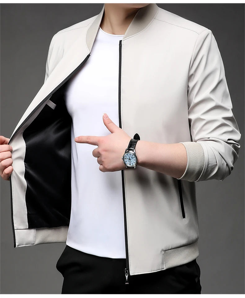 Men’s Classic Baseball Collar Casual Jacket