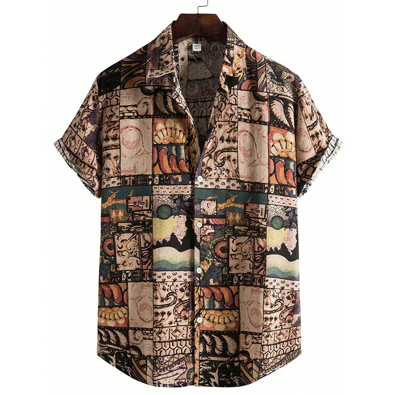 Men’s Summer 3D Graffiti Blossom Shirt