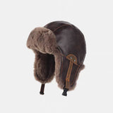 Faux fur Bomber hat men's ski cap winter hat women thickened warm ear protection hats retro pilot hats classic riding hat털모자