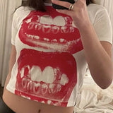 Y2K Punk Gothic Short Sleeve Tee for Women