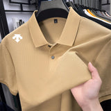 Men's Luxury Cotton Polo | Geometric Print Summer Shirt