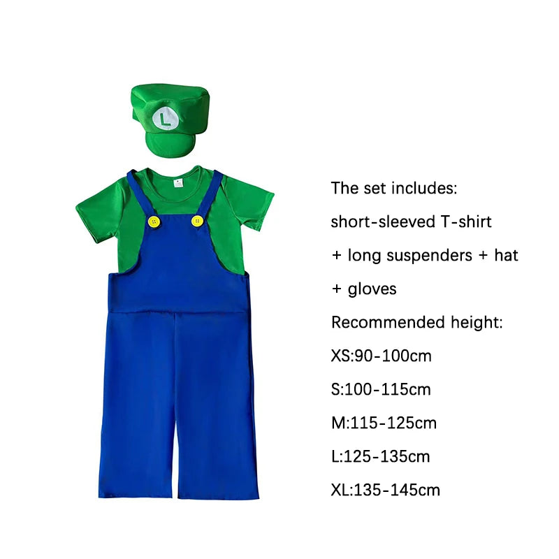 Mario & Luigi Costume Set for Men and Kids