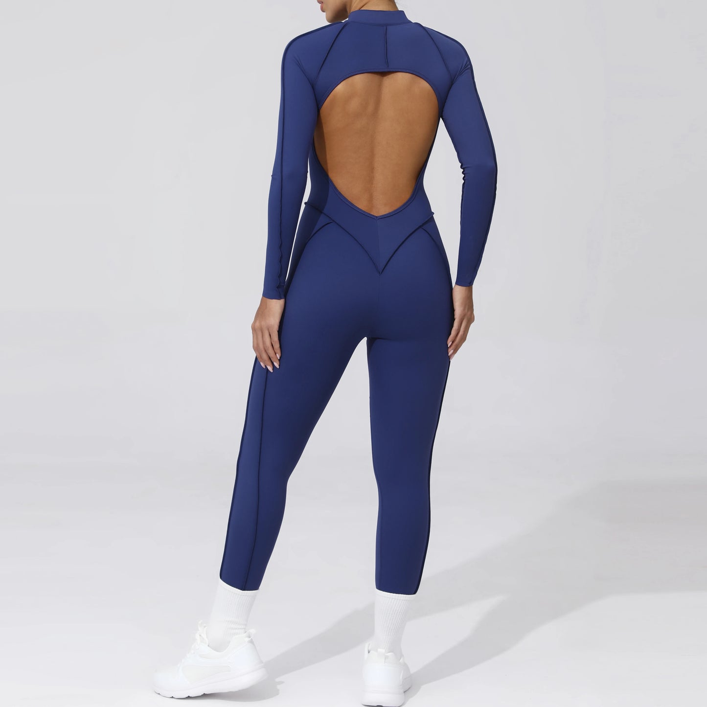 Long Sleeve Zip-Front Yoga Jumpsuit