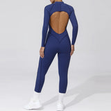 Long Sleeve Zip-Front Yoga Jumpsuit