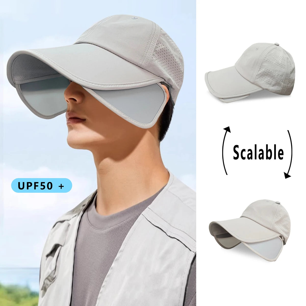 Men's Wide Brim Sun Hat – UV Protection Fishing Cap
