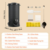 SucceBuy 6.5L 10L Wax Melter for Candle Making Large Electric Wax Melting Pot Easy Pour Spout 9-Level Temperature Control