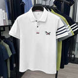 Men's Striped Polo Shirt – Embroidered Elegance