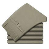 Men's Cotton Straight-Leg Casual Trousers