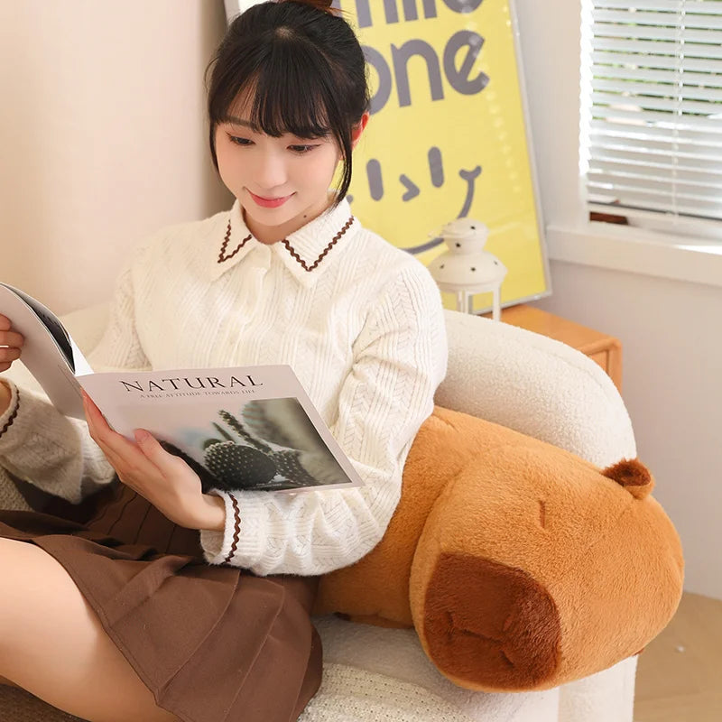 120cm Cartoon Strip Giant Capybara Plush Doll Pillow High Quality Soft Capybara Plush Toy Warm Hug For Girlfriend Birthday Gift