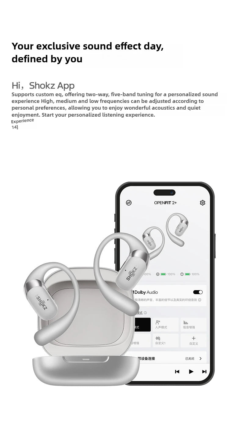 Shokz OpenFit 2+ T921 Wireless Open-Ear Headphones