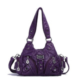 Angelkiss Women Handbags Rose Soft Tote Bag Small Top-handle Purse Fashion Satchel Multi-Pockets Shoulder Bag Hobos Phone Pack