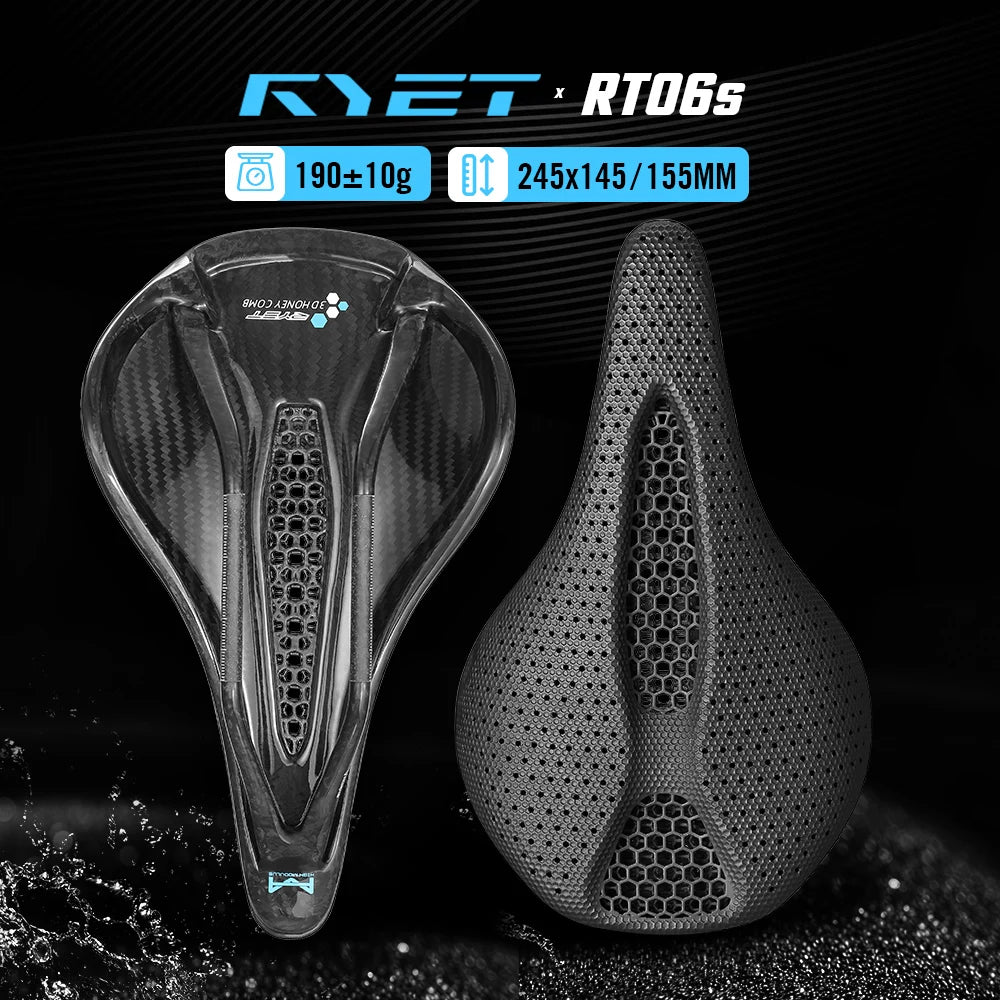 RYET Carbon 3D Printed Bike Saddle 145/155mm
