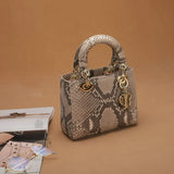 Women's Genuine Leather Snakeskin Crossbody Shoulder Bag