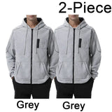 Men's Color Block Fleece Zip-Up Hoodie