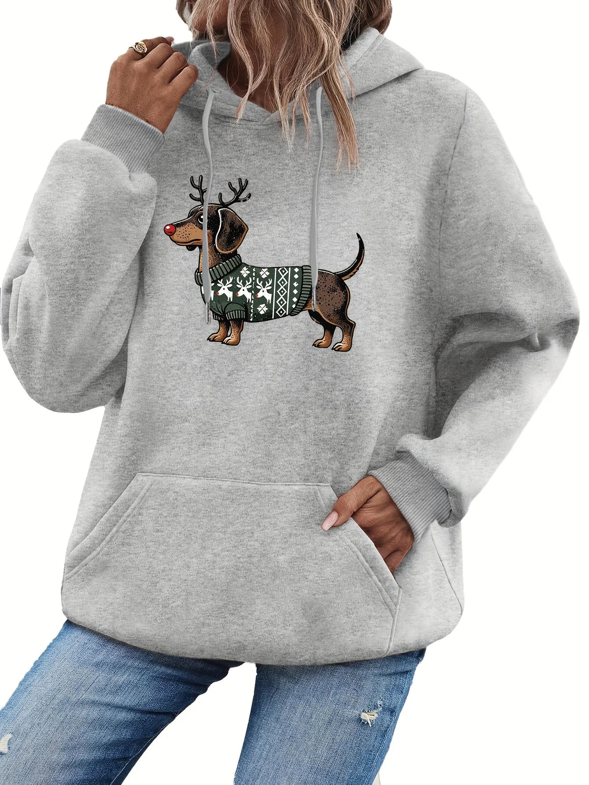 Women's Cat Print Hoodie – Cozy Casual Pullover