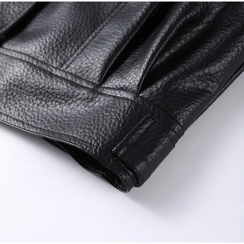 Chic Stand Collar Leather Jacket