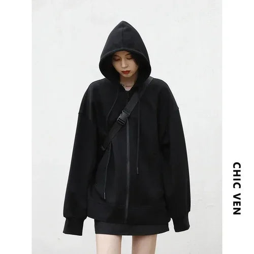 Women’s Relaxed Longline Zip-Up Hoodie