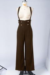 Retro Gold Double-Breasted Wide Leg Jumpsuit
