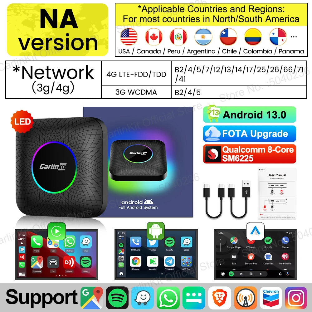 2026 CarlinKit 3-in-1 Wireless CarPlay & Android Auto AI Box