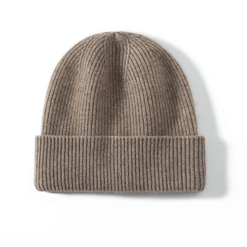MERRILAMB 100% Cashmere Knit Beanie – Unisex Winter Hat