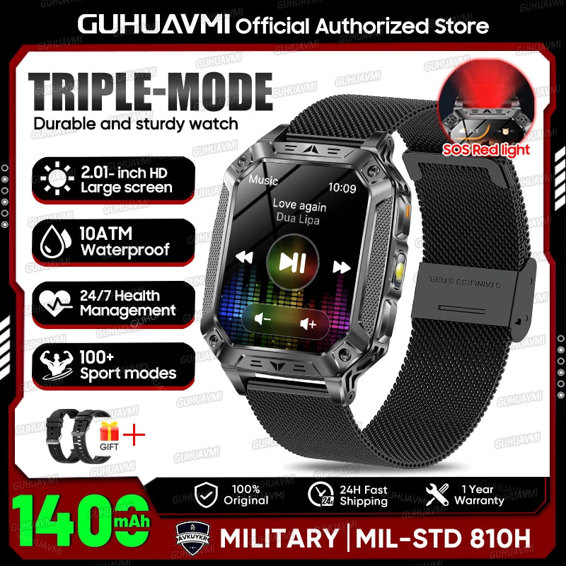 2026 Military-Grade Outdoor Sports Smartwatch 1400mAh