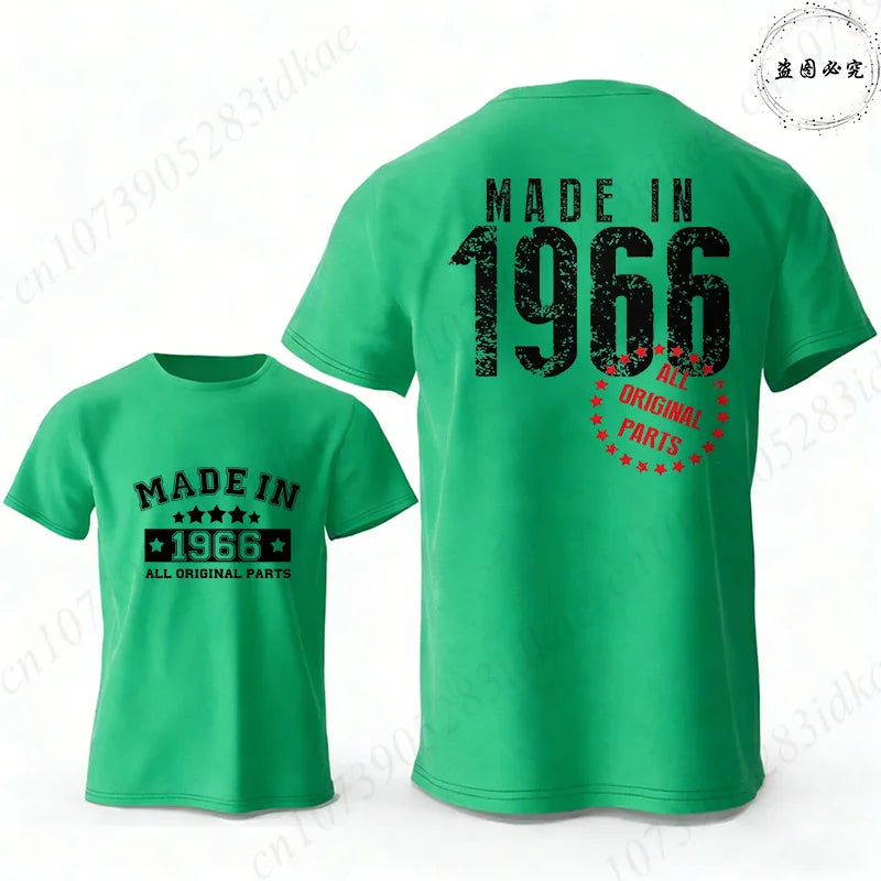 60th Birthday Vintage Graphic T-Shirt — Made in 1966 Men's Short Sleeve Tee