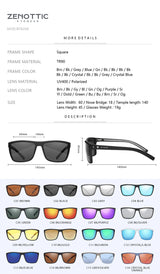 ZENOTTIC Polarized Square Sunglasses for Women & Men