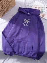 Y2K Bow Leopard Print Fleece Hoodie