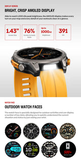 Zeblaze Stratos 4 GPS Smartwatch – AMOLED 1.43"