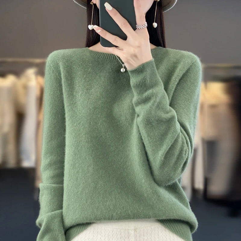 Women's Merino Wool Crew Neck Sweater