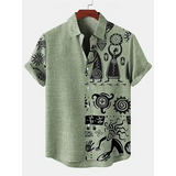 Men's Retro Hawaiian Print Short Sleeve Casual Shirt