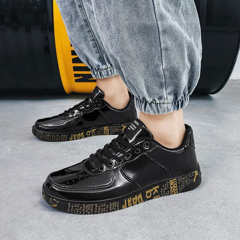 Men's Glitter Lace-Up Streetwear Sneakers