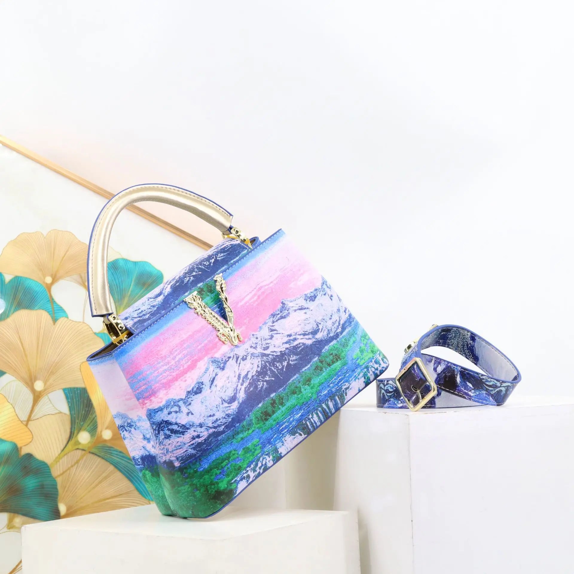 Ins Famous Fashion Classic Printed PU Leather Women's Handbags – Luxury Elegant Shoulder Crossbody Top Handle Bag