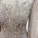 Luxury Beaded Mermaid Evening Gown | Cape Sleeve
