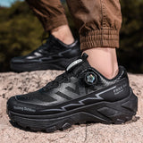 Outdoor Hiking Shoes for Men, Lightweight Travel Hiking Shoes, Breathable Mesh Sneakers, Casual Walking Shoes, Rotating Buckle Design, Non-Slip and Wear-Resistant Trail Shoes, Suitable for Mountaineering and Camping, 2026 New