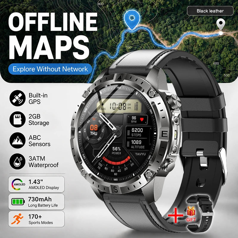 GUHUAVMI TANK Y102 – Military GPS Smart Watch for Men