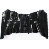 Women's Plus Size Black PVC Vinyl Overbust Corset – Shiny Steampunk Bustier