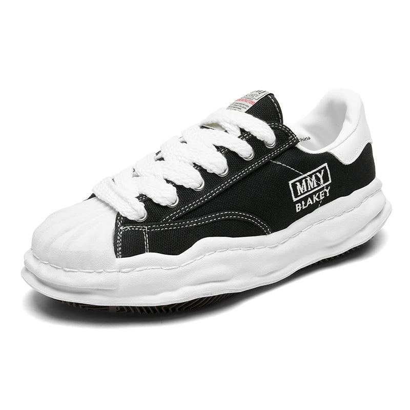 Unisex Thick Sole Board Sneakers — Breathable Lace-Up Casual Walking Shoes