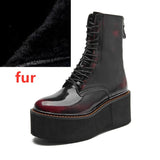 Genuine Leather Winter Wedge Boots