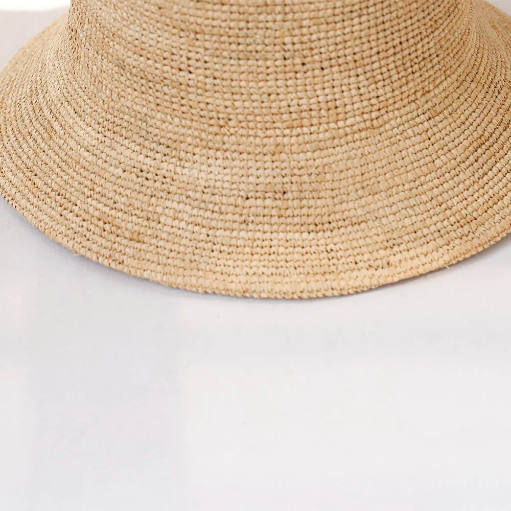 Raffia Sun Hat with Bow | Women's Beach & Travel Hat