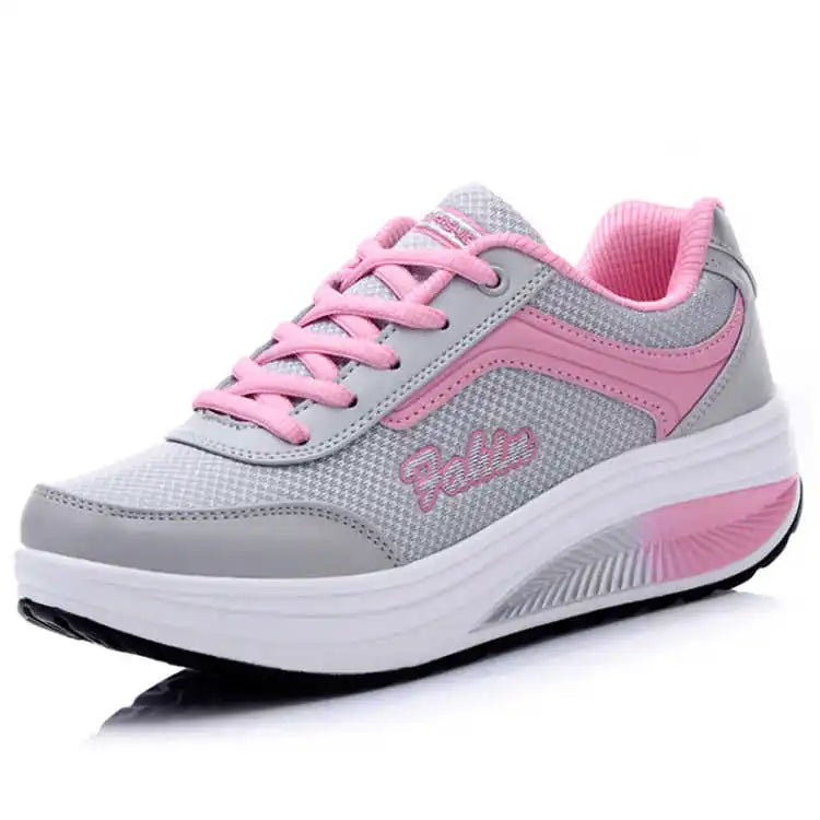 Breathable Air Mesh Walking Shoes – Lightweight Platform Sneakers